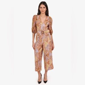Zimmermann concert jumpsuit in patchwork paisley